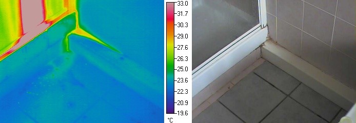 shower leak - thermal camera leak detection survey